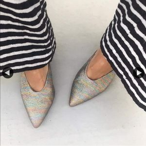 NEW LOEFFLER RANDALL Juno Glitter Rainbow mules SIZE 6
